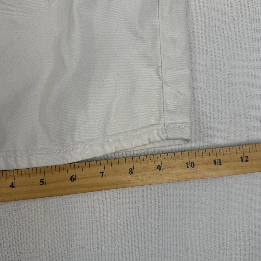 Earl Jean Womens White Denim Embroidered Back Pocket Stretch Shorts Size 14